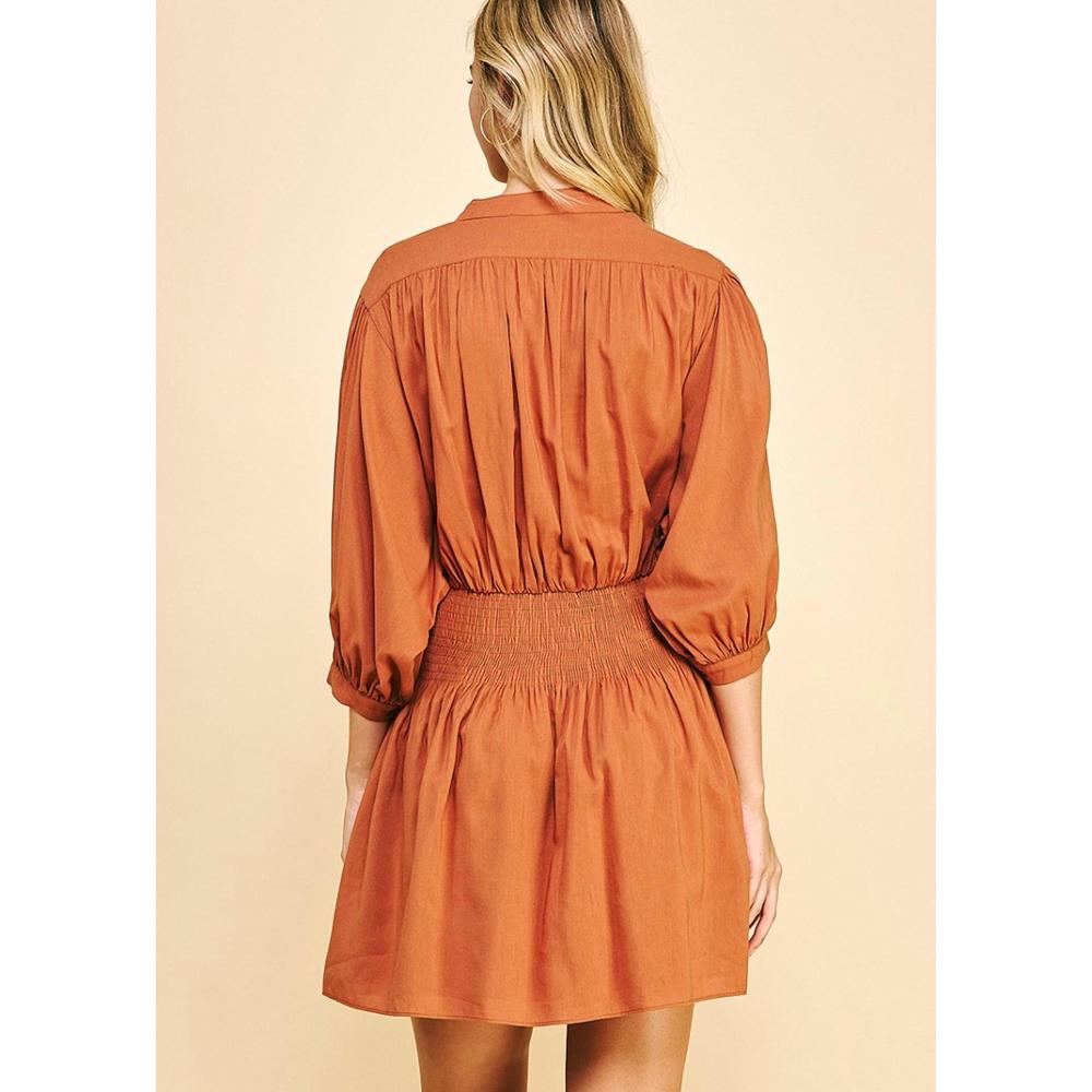 NEW PINCH sable mini dress in pumpkin - Picture 3 of 3